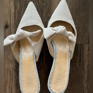J CREW Cinderella Kitten Heel with Linen Bow